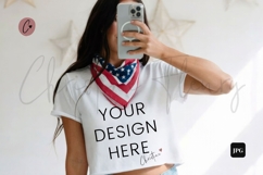 4th Of July White T-Shirt Mockup Product Image 1