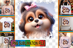 Joyful Sublimation TSHIRT Art, 3D Dog Product Image 1