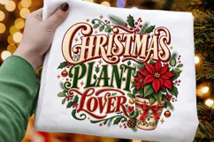 Christmas Plant Lover Illustration, Festive Poinsettia Product Image 1