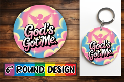 Playful Circle Keychain Sublimation, Religious Product Image 1