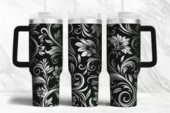 40oz Tumbler laser svg|Seamless Vintage Floral pattern wrap Product Image 1