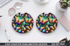 Car coaster sublimation, Easter Coaster PNG Design Product Image 1