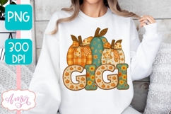 Fall Gigi sublimation PNG, Fall shirt front and back PNG Product Image 2
