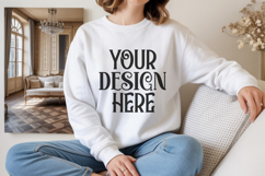 White Gildan 18000 Sweatshirt Model Mockups, Product Image 1