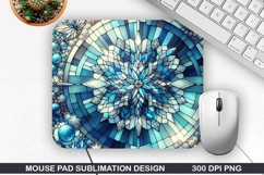 Snowflakes Mouse Pad Sublimation, Christmas Mouse Pad PNG Product Image 1