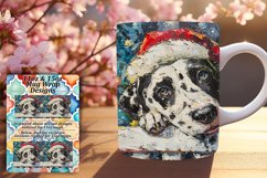 Holiday Sublimation Mug Wrap Peeking Dog Winter Art 11oz Product Image 1