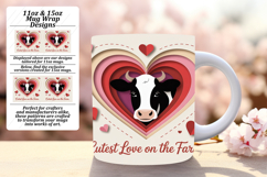 SLEEK PNG Mug Wrap Design 11oz , Cute Cow Product Image 1