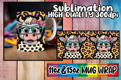 Tranquil vibes 11oz 15oz mug wrap, Cute Cow Product Image 1