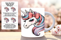Elegant 15oz Mug Wrap Png Template , Unicorn Product Image 1