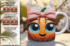 Unique 15oz Mug Wrap Png Artwork , Cute Pumpkin Product Image 1