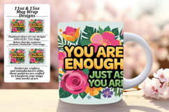 Vibrant 11oz Mug Wrap Png Template , Flower Quote Product Image 1