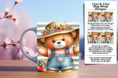 Classic 11oz Mug Wrap Png Design , Teddy Bear Product Image 1