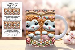 Artful 11oz Mug Wrap Png Template , Sweet Animals Product Image 1