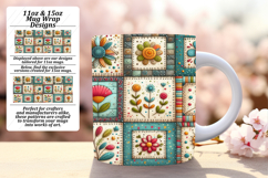 Cute 15oz Mug Wrap Png Artwork , Patchwork Product Image 1