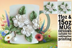 White Petal Elegance: Sublimation 11oz/15oz Mug Product Image 1