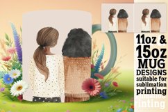 Floral Watercolor Girlfriends Mug Wrap: 11oz 15oz Product Image 1