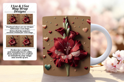 Gorgeous 11oz Mug Wrap Png Design , 3D Flower Product Image 1