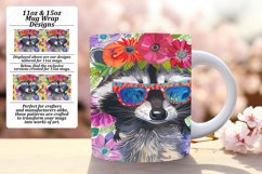 Sublimation Wrap: Colorful Raccoon &amp; Flower Design Product Image 1