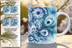 Fresh 11oz Mug Wrap Png Artwork , Watercolor Patter Product Image 1