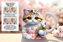 Sassy 15oz Mug Wrap Png Template , Cute Cat Product Image 1