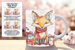 11oz 15oz Watercolor Christmas Mug Wrap Design Product Image 1