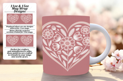 Stunning 15oz Png Mug Wrap Design , Flowers Heart Product Image 1