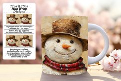 Snowman Mug Wrap Winter Holiday Sublimation 11oz 15oz Product Image 1
