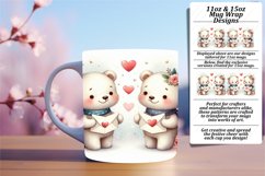 Custom 11oz Mug Wrap Png Design , Valentine Bear Product Image 1