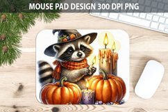 Watercolor Raccon Mouse Pad Sublimation - Animal PNG Product Image 1