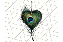 Peacock Christmas Clipart in Jewel Tones, Christmas Png Product Image 4