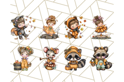 Woodland Autumn Parade Clipart 64 PNG Fall Animals Product Image 8