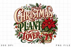 Christmas Plant Lover Illustration, Festive Poinsettia Product Image 3