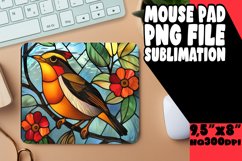 Mouse Pad Design with Vibrant Birds Stained Glass Product Image 1
