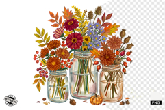 Autumn Mason Jars Clipart Product Image 1