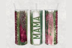 Mama Pink Green Glitter Brush 20 oz skinny tumbler Product Image 1