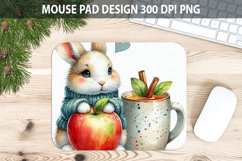 Bunny Mouse pad Sublimation - Thanksgiving Animal PNG Design Product Image 1