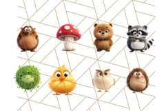 Chunky Kawaii Woodland Critters PNG Clipart, Cute Animals Product Image 8