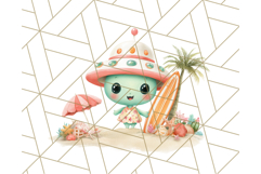 Alien Vacation Clipart PNG, Cute Summer Galaxy Art Clip Art Product Image 4