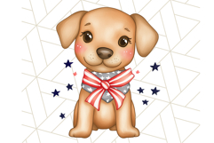 Patriotic Dogs Clipart, Cute 4th of July Puppies PNG Product Image 5