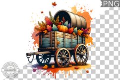 Fall Wagon Garden Sublimation - Fall Clipart PNG Design Product Image 1