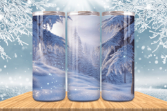 Winter Wonderland Snowflake PNG, Icy Tree 20oz Tumbler wrap Product Image 1