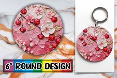 Bloom and Fruit Keychain Round Design Product Image 1