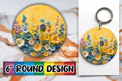 Spring Flowers Keychain Round Design PNG Product Image 1