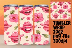 Smiling Watercolor Flower Tumbler Wrap 20oz Product Image 1