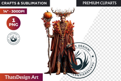 Fantasy Autumn Guardian - Epic Fall Character Clipart PNG Product Image 1