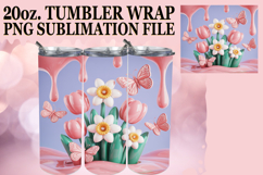 Vibrant Skies 20oz tumbler wrap, 3D Flowers Product Image 1