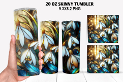 Florals Skinny Tumbler 20oz Wrap Design, Winter Tumbler PNG Product Image 1