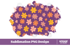 Retro Flowers Background Png Floral Paper Sublimation Splash Product Image 1