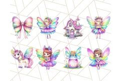 Pastel Fairy Clip Art PNG With Glitter, Rainbow Fairy Png Product Image 4