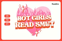 Printable Spicy Book Lover SVG | Hot Girls Read Smut Product Image 3